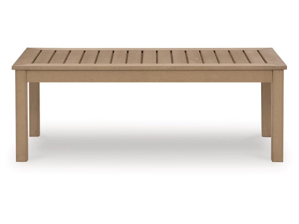 Signature Design by Ashley - Hallow Creek Outdoor Rectangular Cocktail Table in Driftwood - P560-701 veiw 1