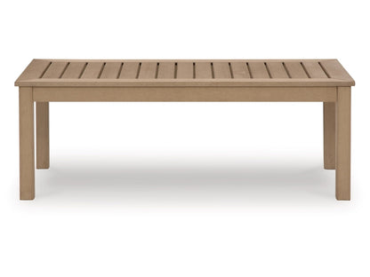 Signature Design by Ashley - Hallow Creek Outdoor Rectangular Cocktail Table in Driftwood - P560-701 veiw 1