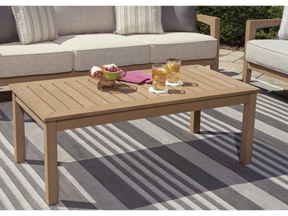 Signature Design by Ashley - Hallow Creek Outdoor Rectangular Cocktail Table in Driftwood - P560-701 veiw 2