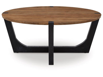 Signature Design by Ashley - Hanneforth Round Cocktail Table in Brown - T726-8 veiw 1