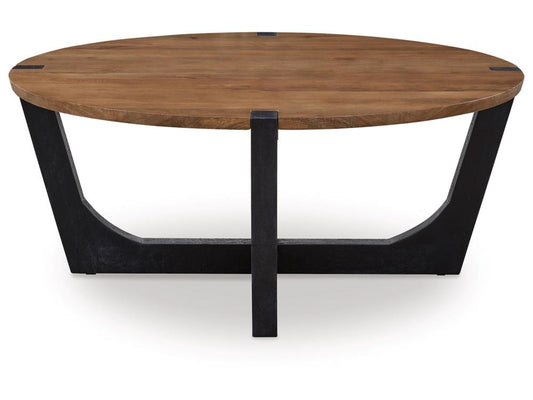 Signature Design by Ashley - Hanneforth Round Cocktail Table in Brown - T726-8 veiw 1