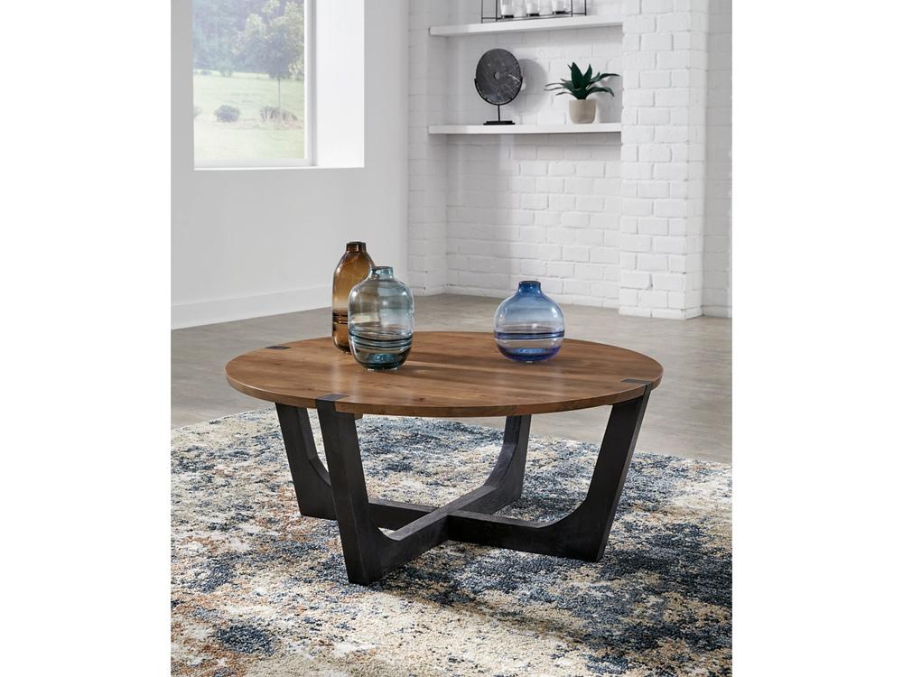 Signature Design by Ashley - Hanneforth Round Cocktail Table in Brown - T726-8 veiw 2