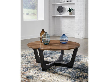Signature Design by Ashley - Hanneforth Round Cocktail Table in Brown - T726-8 veiw 2