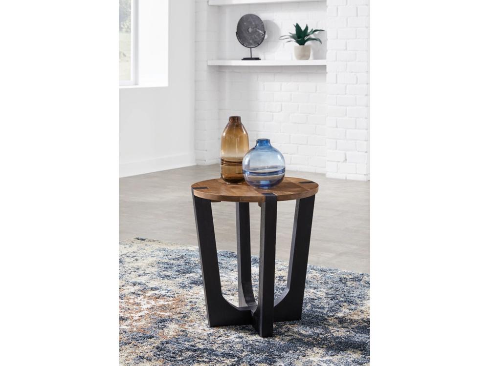 Signature Design by Ashley - Hanneforth Round End Table in Brown - T726-6 veiw 2