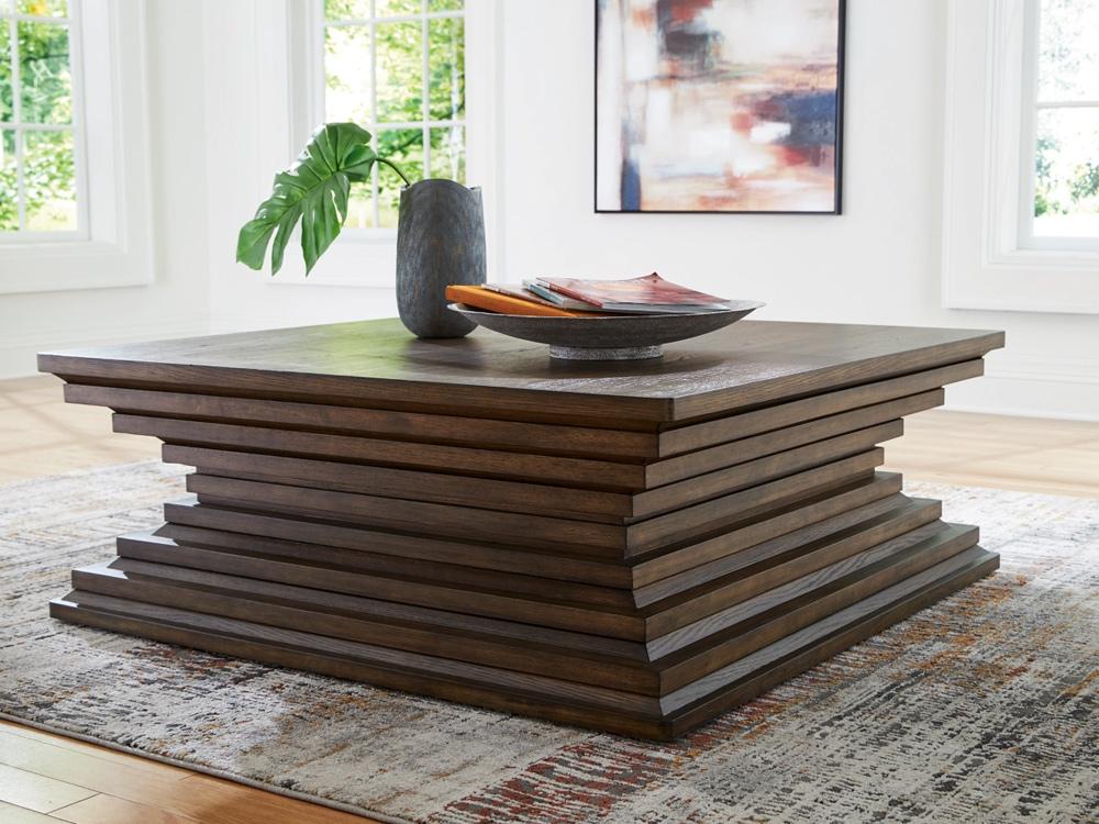 Signature Design by Ashley - Hannodream Square Cocktail Table in Warm Brown - T821-8 veiw 2