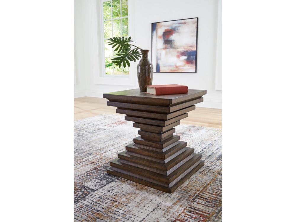 Signature Design by Ashley - Hannodream Square End Table in Warm Brown - T821-2 veiw 2