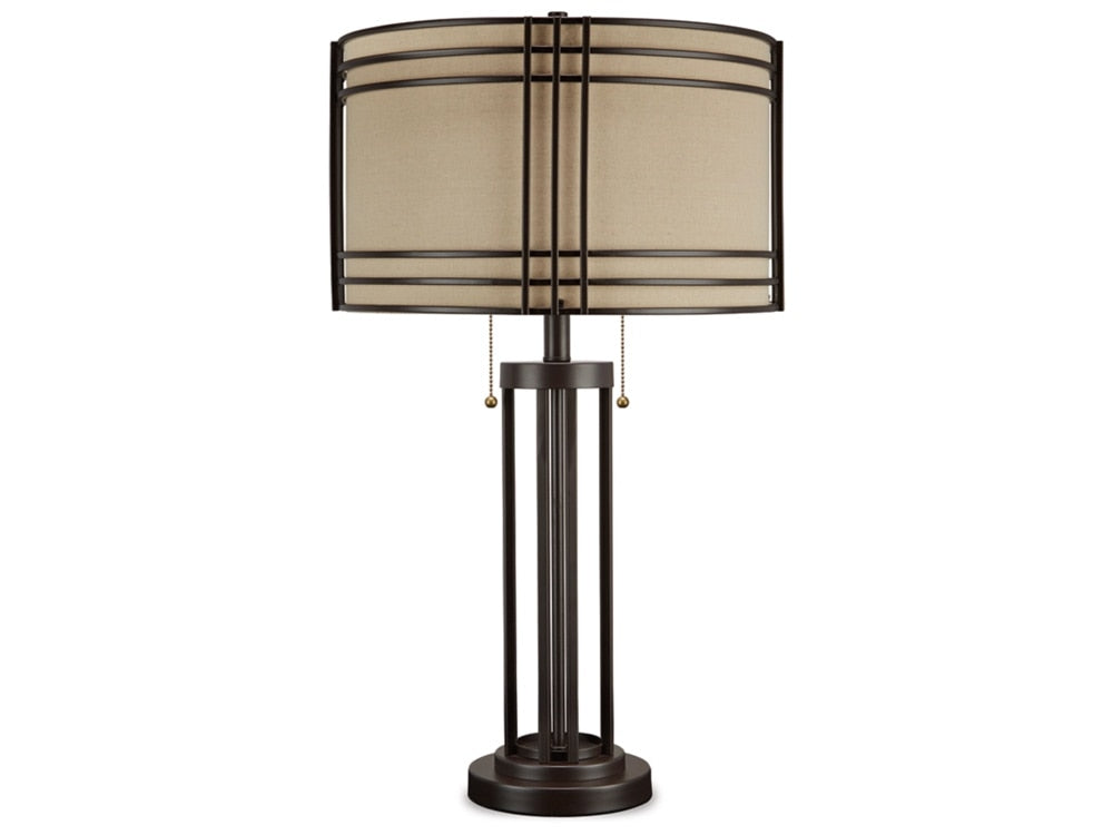 Signature Design by Ashley - Hanswell Metal Table Lamp in Dark Brown - L208294 veiw 1