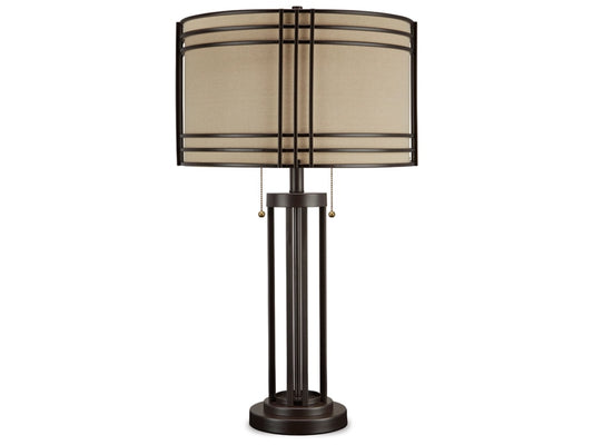 Signature Design by Ashley - Hanswell Metal Table Lamp in Dark Brown - L208294 veiw 1