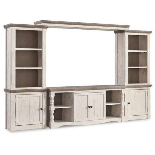 Signature Design by Ashley - Havalance 4 Piece Entertainment Center in Two-tone veiw 1