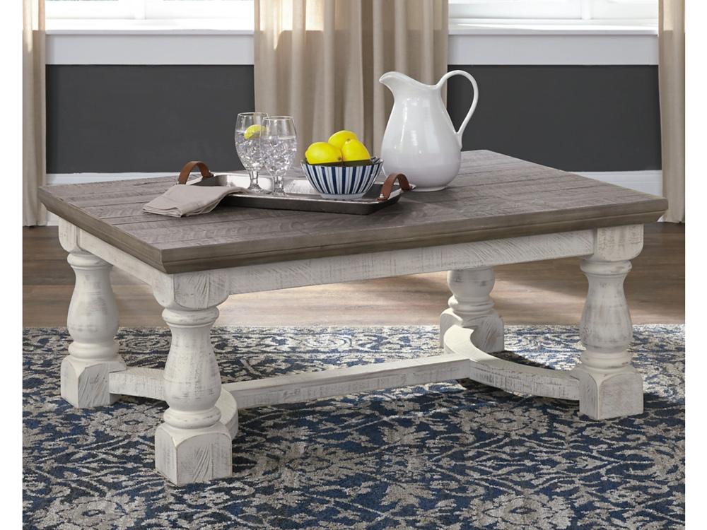 Signature Design by Ashley - Havalance Rectangular Cocktail Table in Gray/White - T814-1 veiw 2