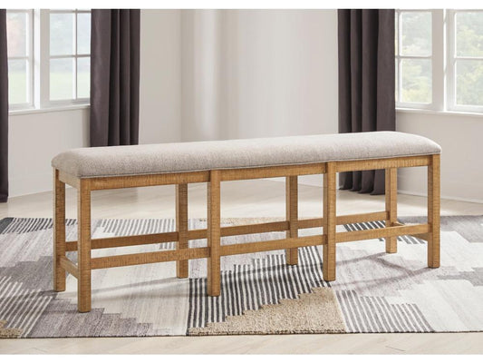 Signature Design by Ashley - Havonplane XL Counter UPH DRM Bench in Brown - D773-09 veiw 2