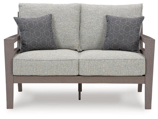 Signature Design by Ashley - Hillside Barn Outdoor Loveseat W/Cushion in Gray/Brown - P564-835 veiw 1