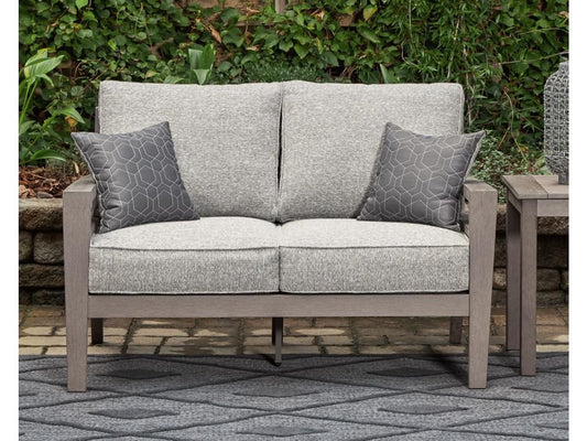 Signature Design by Ashley - Hillside Barn Outdoor Loveseat W/Cushion in Gray/Brown - P564-835 veiw 2
