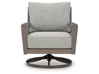 Signature Design by Ashley - Hillside Barn Outdoor Swivel Lounge W/ Cushion in Gray/Brown - P564-821 veiw 1