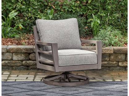 Signature Design by Ashley - Hillside Barn Outdoor Swivel Lounge W/ Cushion in Gray/Brown - P564-821 veiw 2