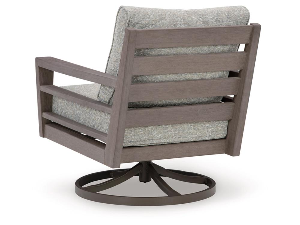 Signature Design by Ashley - Hillside Barn Outdoor Swivel Lounge W/ Cushion in Gray/Brown - P564-821 veiw 3