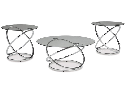 Signature Design by Ashley - Hollynyx Occasional Table (Set of 3) in Chrome Finish - T270-13 veiw 1