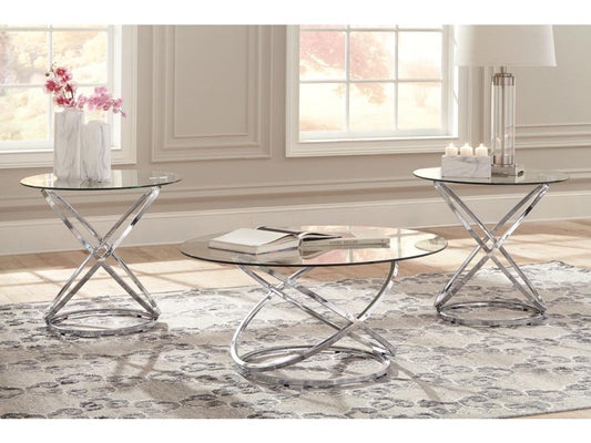 Signature Design by Ashley - Hollynyx Occasional Table (Set of 3) in Chrome Finish - T270-13 veiw 2