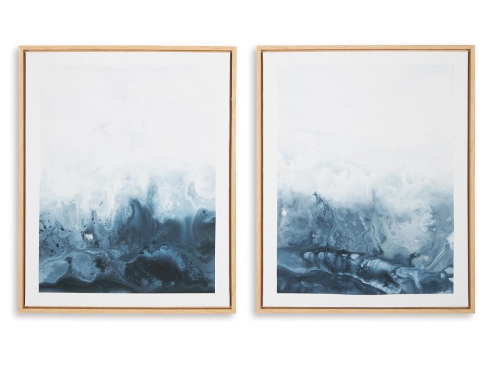 Signature Design by Ashley - Hoport Wall Art Set (Set of 2) in Blue/White - A8000368 veiw 1