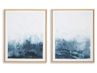 Signature Design by Ashley - Hoport Wall Art Set (Set of 2) in Blue/White - A8000368 veiw 1