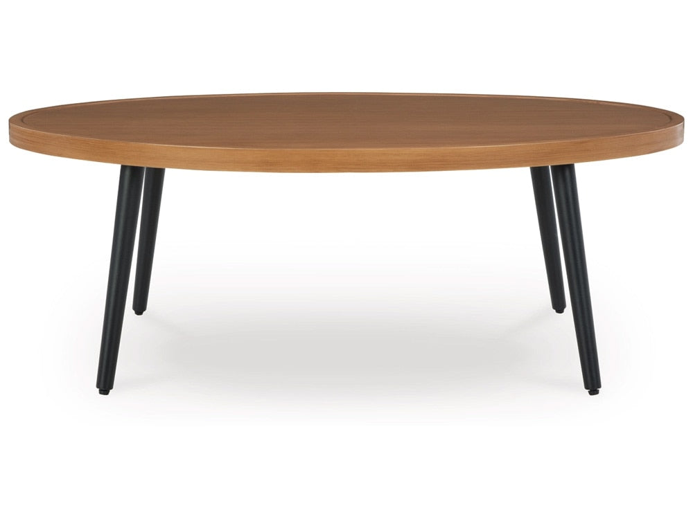 Signature Design by Ashley - Horizon Hall Outdoor Cocktail Table in Brown - P572-701 veiw 1