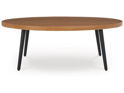 Signature Design by Ashley - Horizon Hall Outdoor Cocktail Table in Brown - P572-701 veiw 1