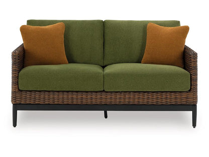 Signature Design by Ashley - Horizon Hall Outdoor Loveseat W/Cushion in Brown - P572-835 veiw 1