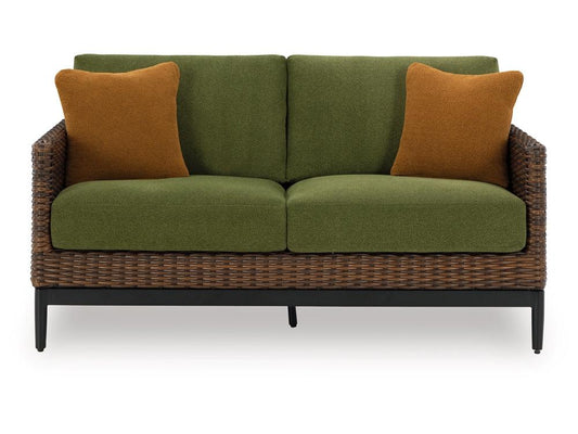 Signature Design by Ashley - Horizon Hall Outdoor Loveseat W/Cushion in Brown - P572-835 veiw 1