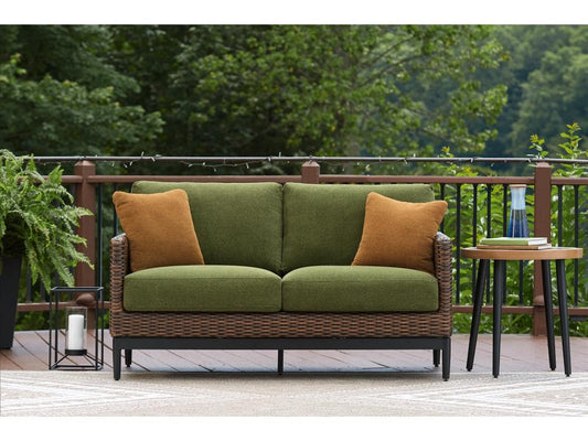 Signature Design by Ashley - Horizon Hall Outdoor Loveseat W/Cushion in Brown - P572-835 veiw 2