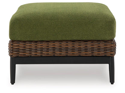 Signature Design by Ashley - Horizon Hall Outdoor Ottoman With Cushion in Brown - P572-814 veiw 1