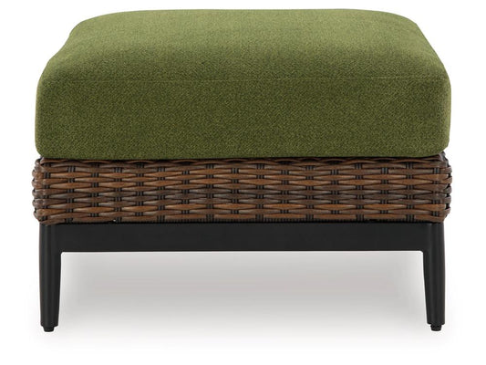 Signature Design by Ashley - Horizon Hall Outdoor Ottoman With Cushion in Brown - P572-814 veiw 1