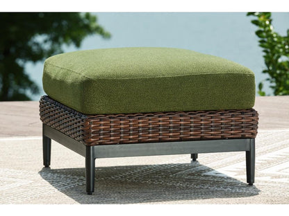 Signature Design by Ashley - Horizon Hall Outdoor Ottoman With Cushion in Brown - P572-814 veiw 2