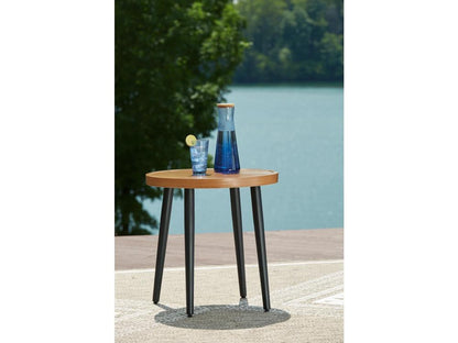 Signature Design by Ashley - Horizon Hall Outdoor Round End Table in Brown - P572-706 veiw 2