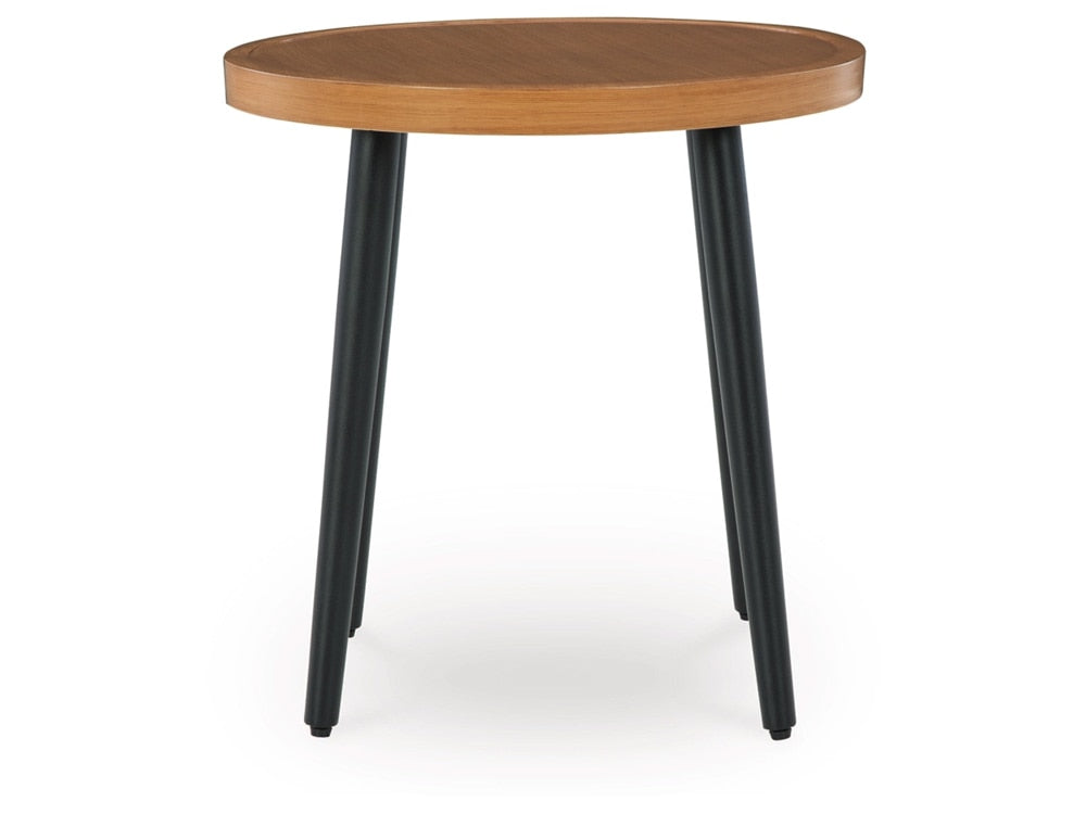 Signature Design by Ashley - Horizon Hall Outdoor Round End Table in Brown - P572-706 veiw 3