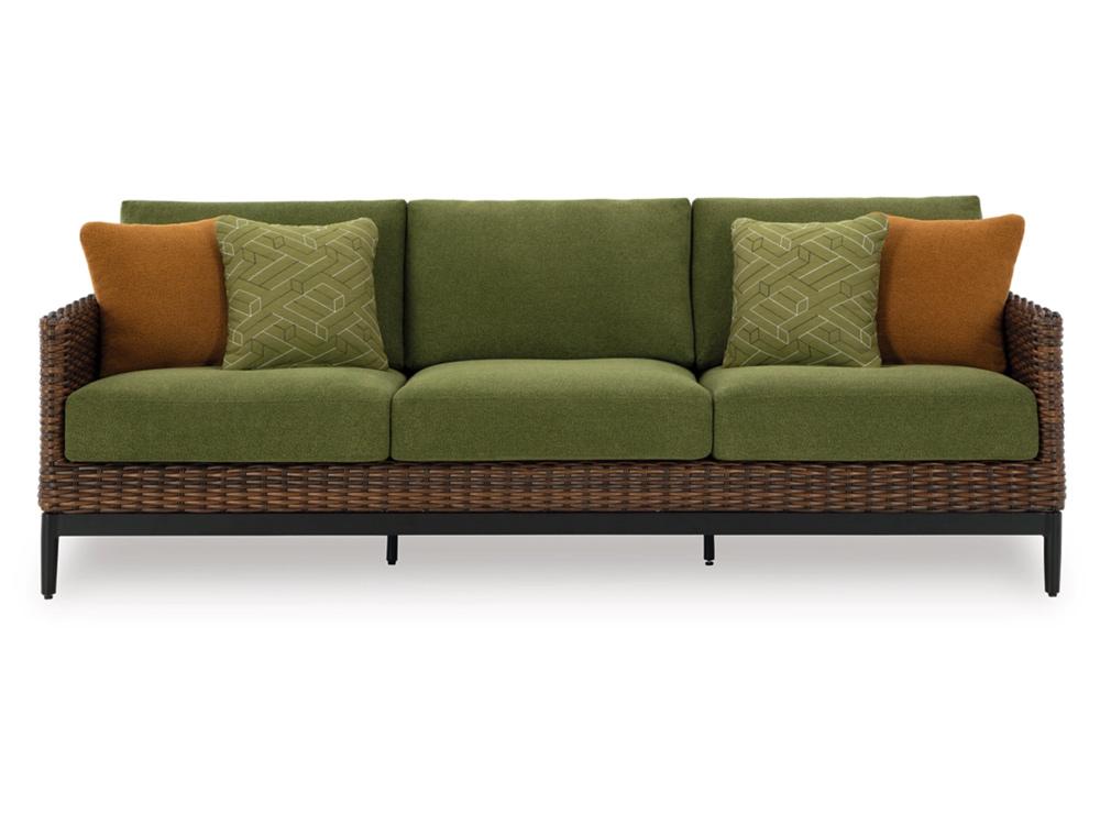 Signature Design by Ashley - Horizon Hall Outdoor Sofa With Cushion in Brown - P572-838 veiw 1