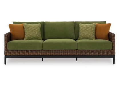 Signature Design by Ashley - Horizon Hall Outdoor Sofa With Cushion in Brown - P572-838 veiw 1