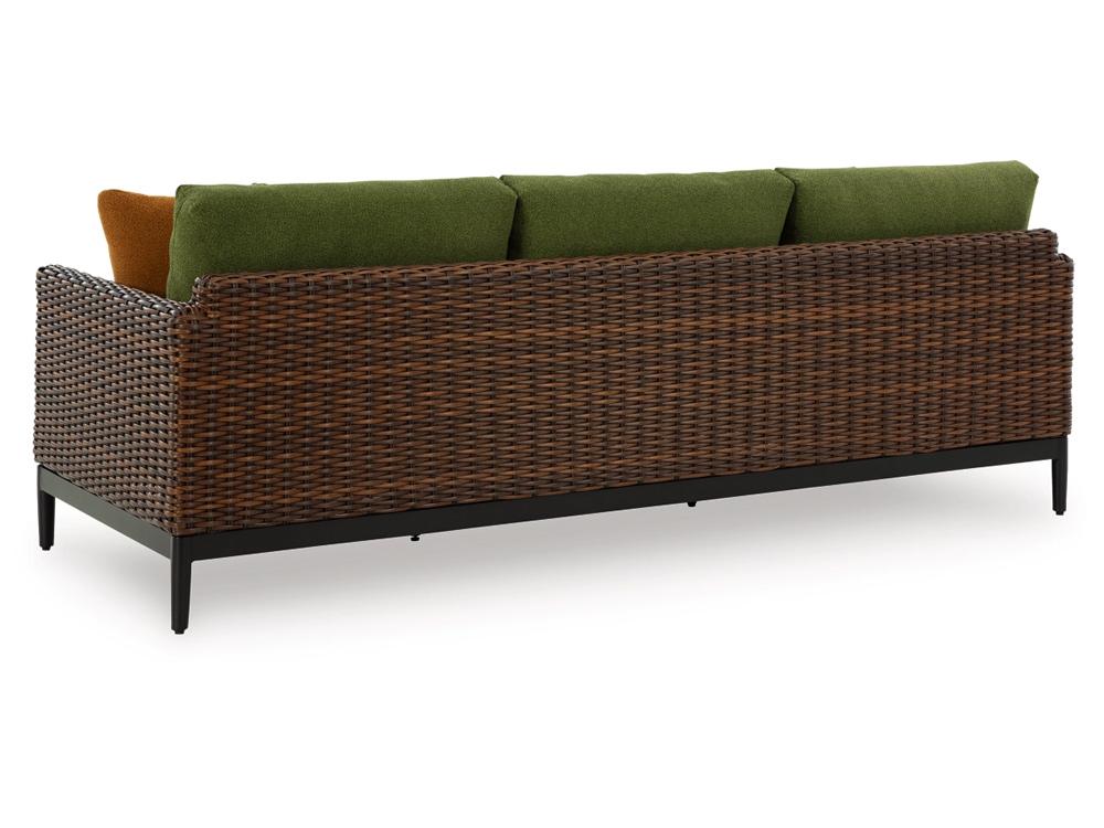 Signature Design by Ashley - Horizon Hall Outdoor Sofa With Cushion in Brown - P572-838 veiw 3