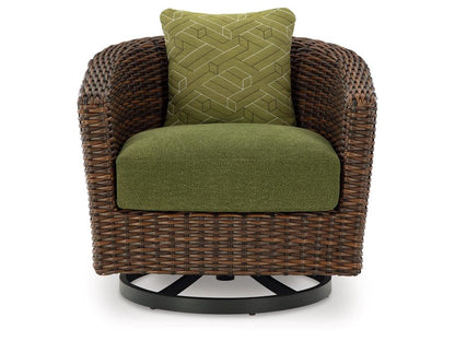 Signature Design by Ashley - Horizon Hall Outdoor Swivel Lounge W/ Cushion in Brown - P572-821 veiw 1