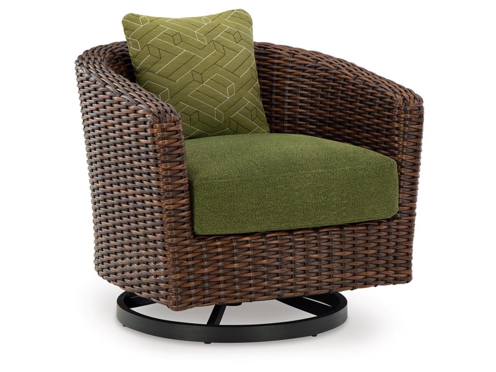 Signature Design by Ashley - Horizon Hall Outdoor Swivel Lounge W/ Cushion in Brown - P572-821 veiw 3