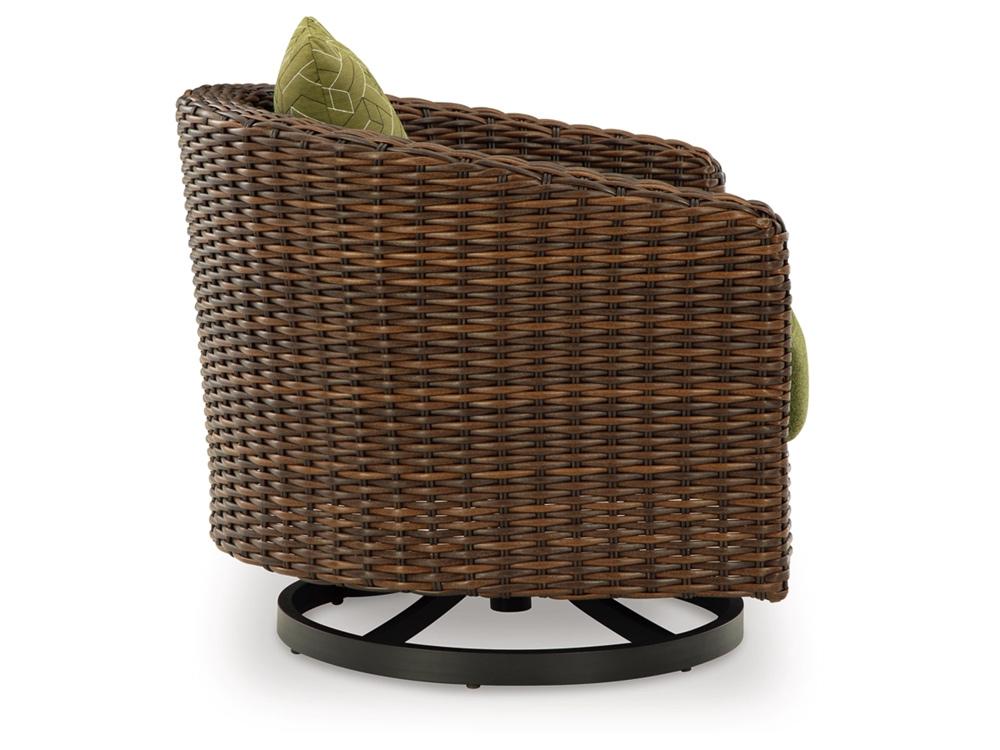 Signature Design by Ashley - Horizon Hall Outdoor Swivel Lounge W/ Cushion in Brown - P572-821 veiw 4