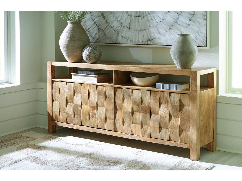 Signature Design by Ashley - Hudwick Accent Cabinet in Natural Brown - A4000672 veiw 2