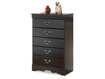 Signature Design by Ashley - Huey Vineyard Five Drawer Chest in Black - B128-46 veiw 1