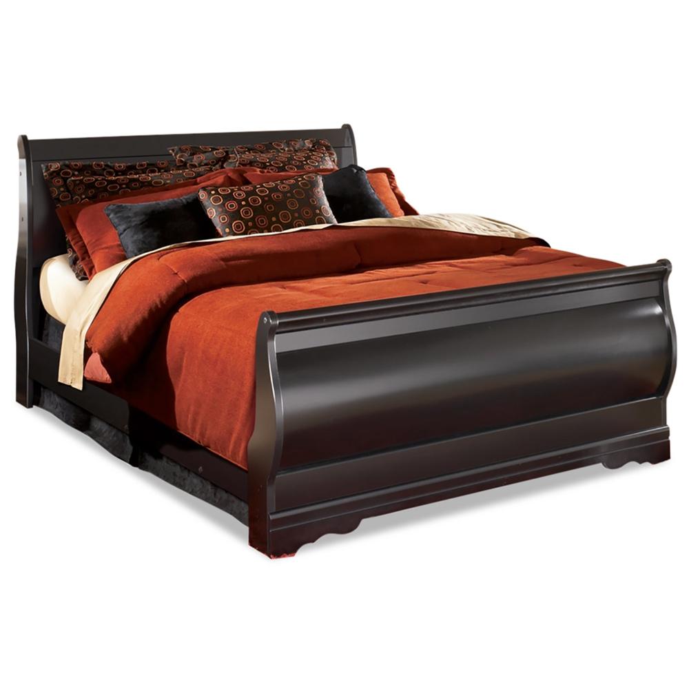 Signature Design by Ashley - Huey Vineyard Queen Sleigh Bed in Black veiw 1