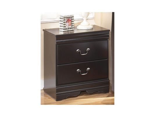 Signature Design by Ashley - Huey Vineyard Two Drawer Night Stand in Black - B128-92 veiw 2