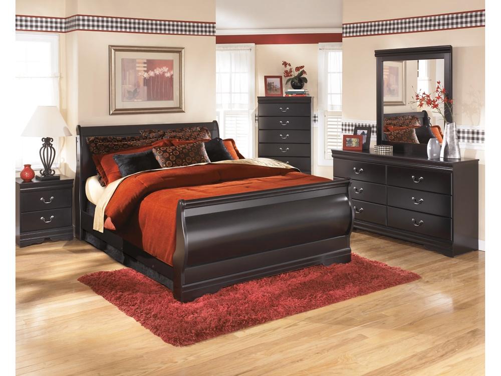 Signature Design by Ashley - Huey Vineyard Two Drawer Night Stand in Black - B128-92 veiw 3
