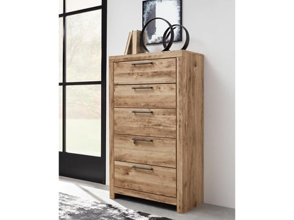 Signature Design by Ashley - Hyanna Five Drawer Chest in Tan - B1050-46 veiw 2