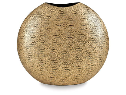 Signature Design by Ashley - Iansboro Vase in Antique Gold Finish - A2000696 veiw 1