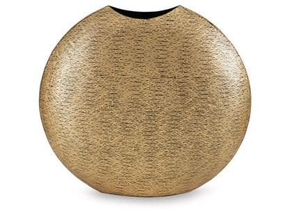 Signature Design by Ashley - Iansboro Vase in Antique Gold Finish - A2000697 veiw 1