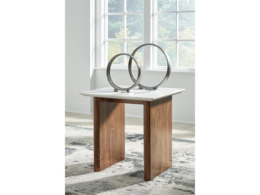 Signature Design by Ashley - Isanti Rectangular End Table in Light Brown/White - T662-3 veiw 2