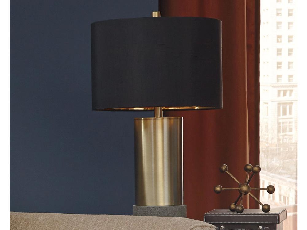 Signature Design by Ashley - Jacek Metal Table Lamp in Gray/Brass Finish - L243164 veiw 4